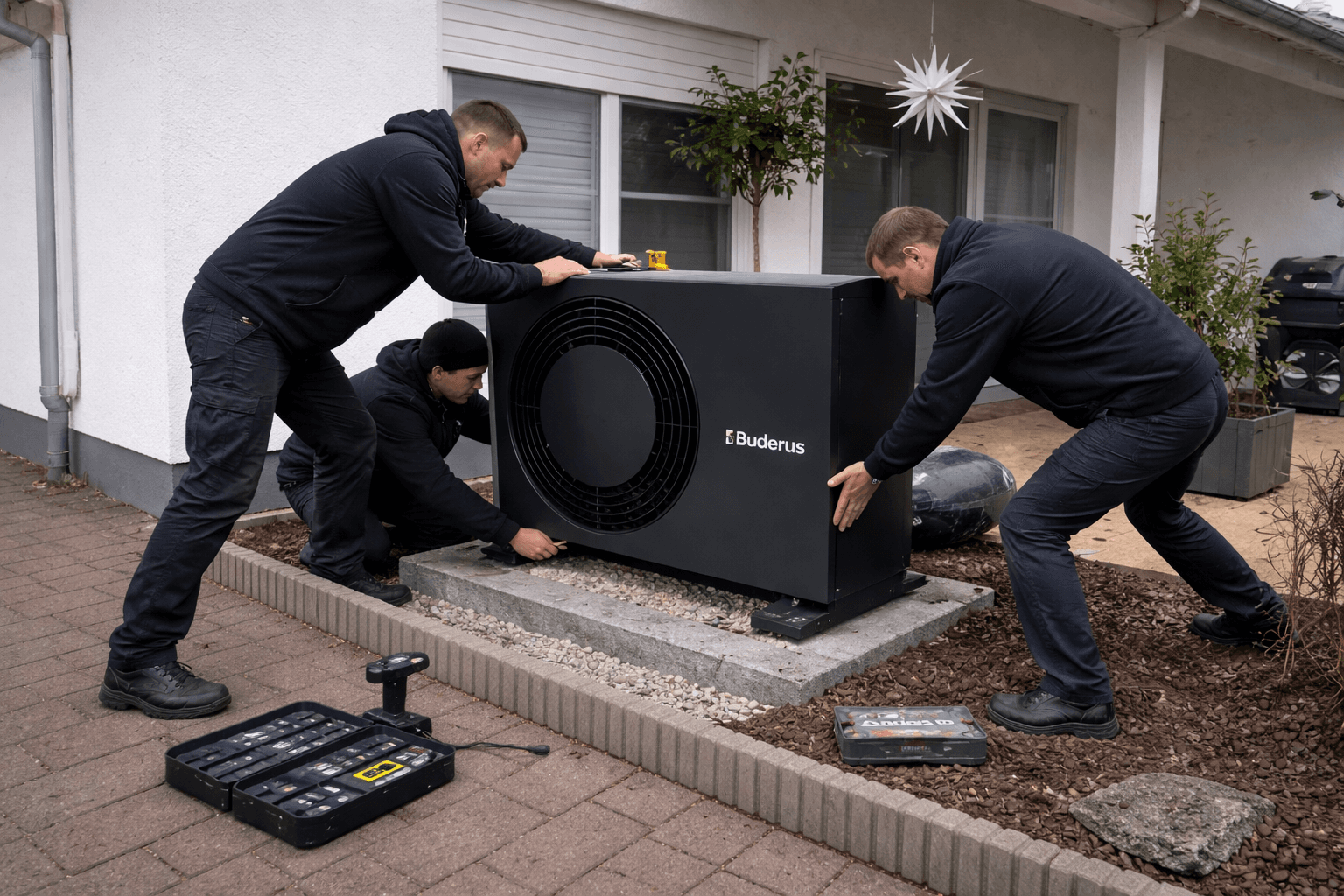Montage einer Buderus Wärmepumpe